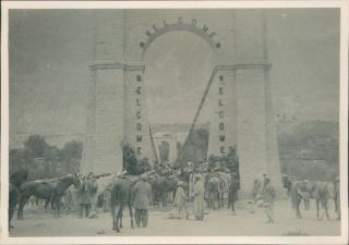 India 1933 Gilgit Bridge And Crowds British Empire Raj 5 X 4 Inches