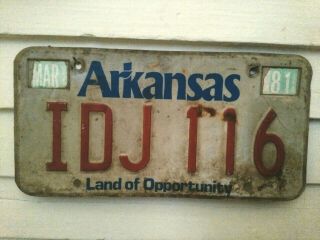 1981 Classic Arkansas License Plate Idj 116