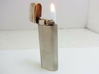 Cartier Paris Gas Lighter Trinity Oval Silver Plated Swiss Made