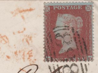 1854 QV COVER WITH A 1d PENNY RED STAMP SENT TO MILITARY GENERAL SIR P STUART 2