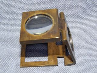 ANTIQUE BRASS STAMP FOLDING POCKET MAGNIFYING GLASS / VIEWER MADE IN FRANCE 5