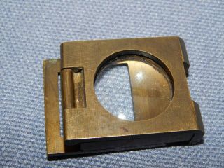 ANTIQUE BRASS STAMP FOLDING POCKET MAGNIFYING GLASS / VIEWER MADE IN FRANCE 6