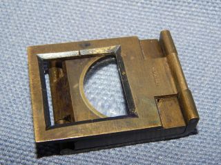 ANTIQUE BRASS STAMP FOLDING POCKET MAGNIFYING GLASS / VIEWER MADE IN FRANCE 7