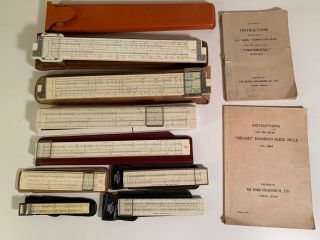 (8) Vintage Acu - Math Slide Rulers