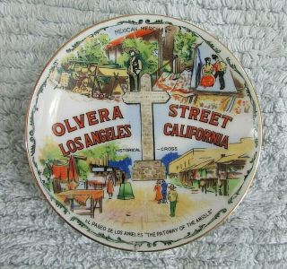 Old Olvera Street Los Angeles California Vintage 4 " Porcelain Wall Plate Sh