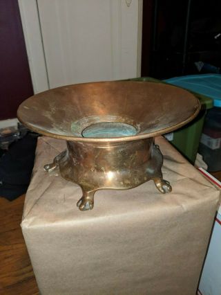 Antique Copper Spittoon Made By A & W Co.  Patent 1894
