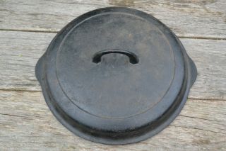 Early Griswold No 10 Cast Iron Skillet Lid 1100