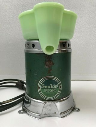 Vintage Electric Sunkist Juicer Juicit With Jadeite Strainer