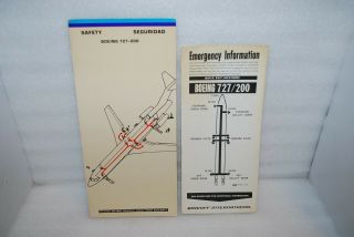 Vintage Braniff Intl.  727 - 200 Safety/emergency Info Cards - Circa 1981
