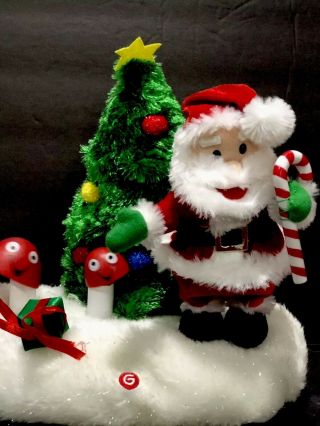 Gemmy Santa Mushroom Tree Musical Animated Plays Rudolph Red Nosed Reindeer 4