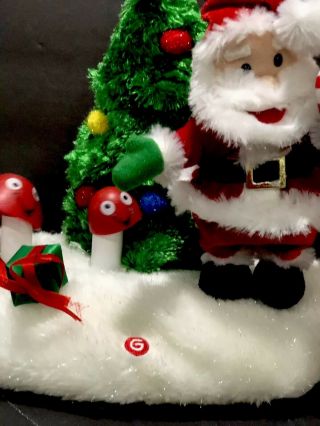 Gemmy Santa Mushroom Tree Musical Animated Plays Rudolph Red Nosed Reindeer 5