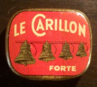 Rare Gramophone Phonograph Needle Tin Nadeldose Le Carillon,  French,  Forte Red
