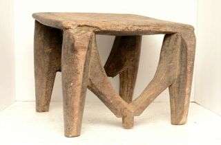 Antique African Nupe Stool Nigeria Carved Wood Tribal African Vintage Chair 11