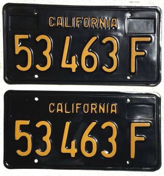 1963 - 69 California Commercial License Plates Pair,  Dmv Clear,  Restored.