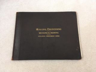 1898 Antique Municipal Engineering Mechanical Drawing Scranton Text Book