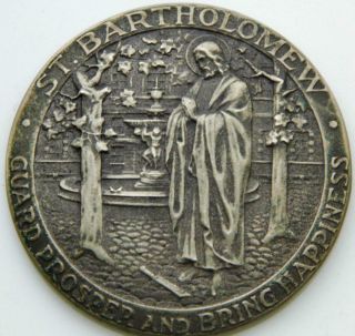 Unusual St.  Bartholomew Compact Mirror Holy Medal Handbag Make Up Prosper Happy