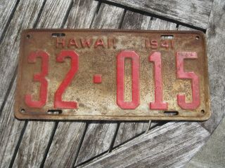 1941 Hawaii License Plate