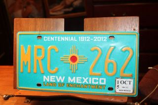 2015 Mexico Centennial 1912 2012 License Plate Mcr 262