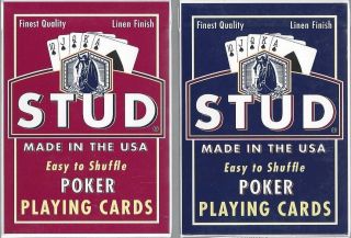 12 Decks Stud Brand Poker Playing Cards Usa