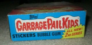 1986 Garbage Pail Kids 2nd Series - FULL Box 48 unopen Packs w/Zooks/Push Pop Ad 10