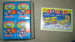 1986 Garbage Pail Kids 2nd Series - FULL Box 48 unopen Packs w/Zooks/Push Pop Ad 2