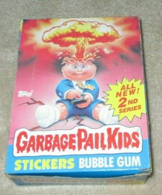 1986 Garbage Pail Kids 2nd Series - FULL Box 48 unopen Packs w/Zooks/Push Pop Ad 8