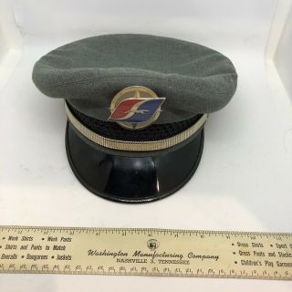 Vintage Greyhound Bus Uniform Hat With Metal Badge And Union Pin - Ships