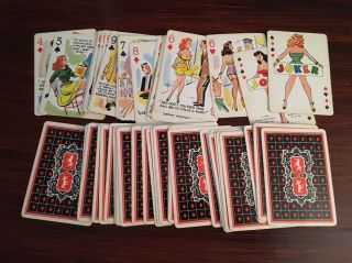 1954 Risque Cartoon Pin - Up Playing Cards Fun Pack Frederic Distributors