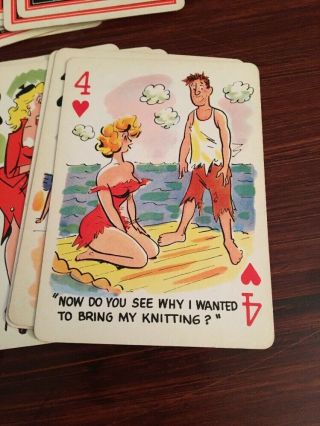 1954 Risque Cartoon Pin - up Playing Cards Fun Pack Frederic Distributors 4
