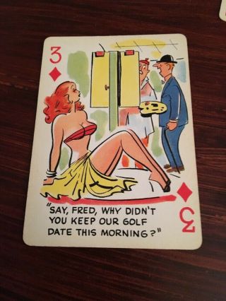 1954 Risque Cartoon Pin - up Playing Cards Fun Pack Frederic Distributors 5