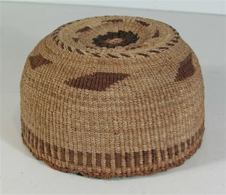 1890s Native American Modoc / Klamath Indian Basketry Hat / Headdress 2