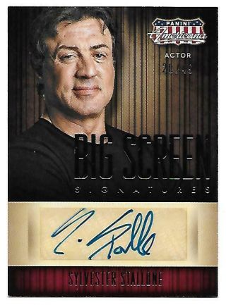 2015 Sylvester Stallone Panini Americana Big Screen Signatures Auto 20/49 Hot