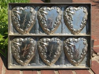 Antique Chocolate Candy Mold Fanny Farmer Heart Cupid Valentines Day Love