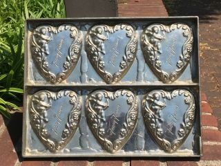 Antique Chocolate Candy Mold FANNY FARMER HEART CUPID VALENTINES DAY LOVE 6