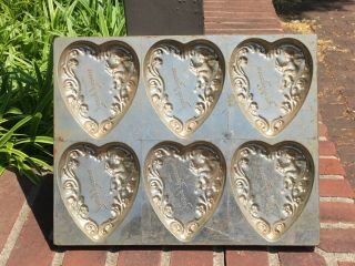 Antique Chocolate Candy Mold FANNY FARMER HEART CUPID VALENTINES DAY LOVE 8