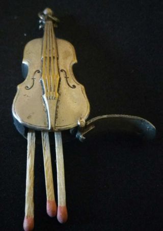 Electroplated Nickel Silver - Epns Violin Viola Or Cello Vesta/matchstick Case