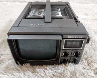 Vintage Bentley Portable Black & White 5 Inch Television Battery Operated Tv