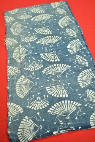 Xk53/50 Vintage Japanese Fabric Cotton Antique Patch Indigo Blue Katazome 26 "