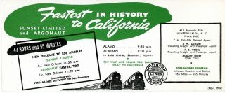Sp - Southern Pacific - Ink Blotter,  1946,  Advertising The Sunset Limited