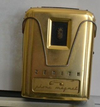 Vintage Zenith Royal T Phone Magnet Goldtone Hearing Aid Only