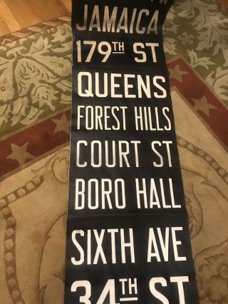 NYC subway train cloth front rollsign B - types or R - 1/9 cars Brklyn,  Bronx,  Queens 4