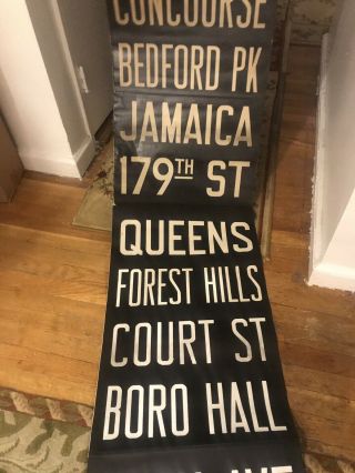 NYC subway train cloth front rollsign B - types or R - 1/9 cars Brklyn,  Bronx,  Queens 6