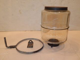 Vintage Diamond Sugar Dispenser Jar With Bracket For Hoosier / Sellers Cabinet