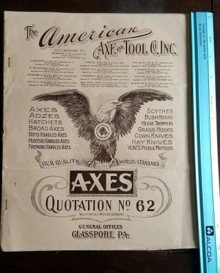 The American Axe And Tool Co 1907 Axes Quotation No 62