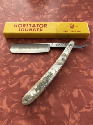 Antique Vintage German Horstator Solingen Straight Razor