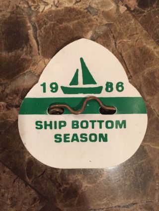 Vintage 1986 Ship Bottom Nj Beach Badge Season Tag - Jersey Shore Lbi