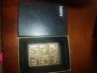 1994 Rare Camel Zippo Lighter Camel Brass And Black Crackle 6 Plate