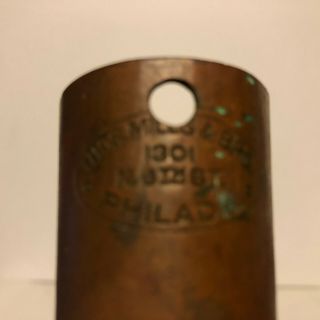 Thos Mills Bros Philadelphia Antique Solid Copper Candy Mold Pourer 3 Tines 4