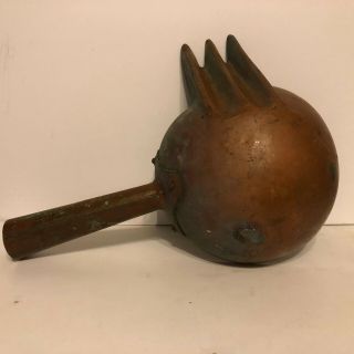Thos Mills Bros Philadelphia Antique Solid Copper Candy Mold Pourer 3 Tines 8