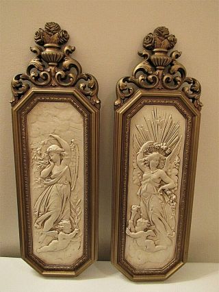 Dart Industries Wall Plaques Nymphs Cherubs Set Of Two